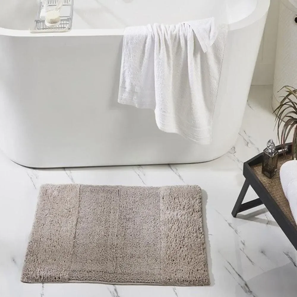 Better Trends Granada Sand 100% Cotton Rectangle Bath Rug 21x34 Anti-Skid Mat